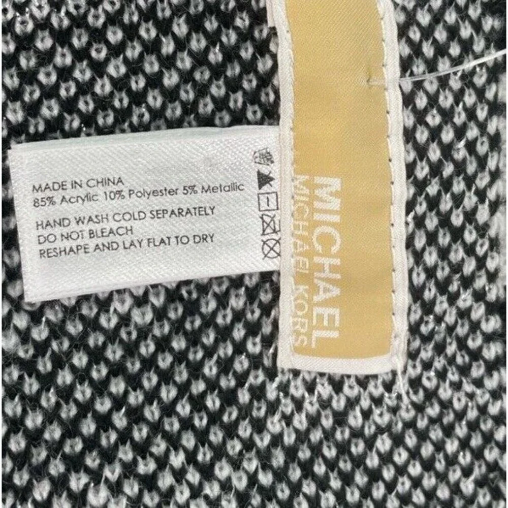 NEW Michael Kors Gloves & Scarf Circle All Over MK Logo Monogram Knit Tinsel